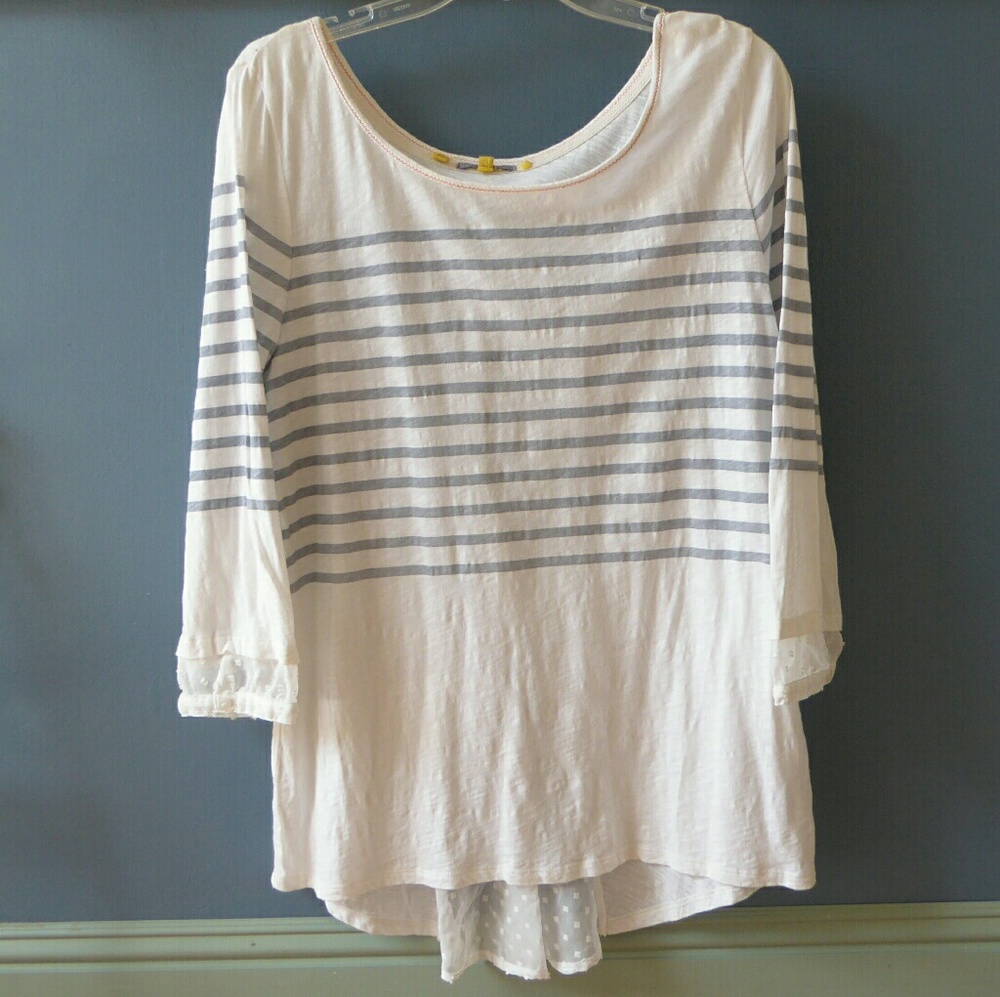 Anthropologie Little Yellow Button Tee